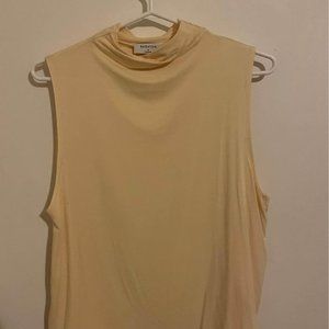 Babaton Light Yellow Turtleneck Tank Top